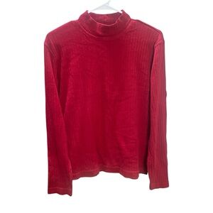 !SOLD! NORTHERN REFLECTIONS Red Turtleneck Women's Top Ribbed Sweater Large